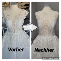 neu gestalteter Ausschnitt am Brautkleid